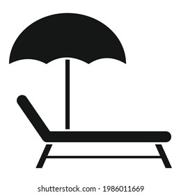 Icono de tumbona de playa. Ilustración simple del icono vector de silla de playa Relax para diseño web aislado en fondo blanco