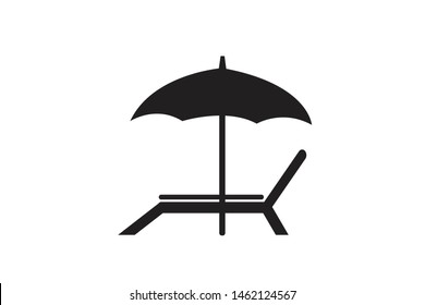 Relax beach chair on the beach or pool black icon vector
