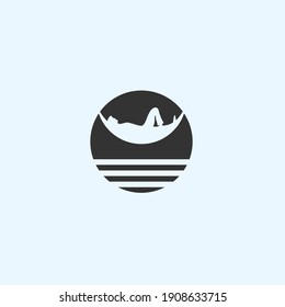 relax beach logo design vector illustration