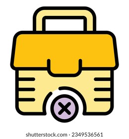Relax box icon outline vector. Stress mind. Soul meditate color flat