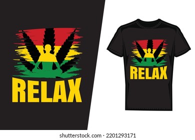 Relax Cannabis T-shirt design. Cannabis t-shirt design vector. For t-shirt print and other uses.