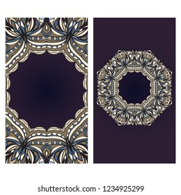 Relax cards with floral frame , boho style, vector illustration. For wedding, bridal, Valentine's day, greeting card invitation.