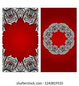 Relax cards with floral frame , boho style, vector illustration. For wedding, bridal, Valentine's day, greeting card invitation.