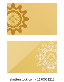 Relax cards with mandala formed flowers, boho style, vector illustration. For wedding, bridal, Valentine's day, greeting card invitation