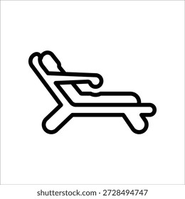 Icono de silla de relax, gráficos de Vector de línea
