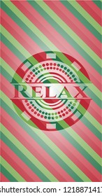 Relax christmas colors emblem.