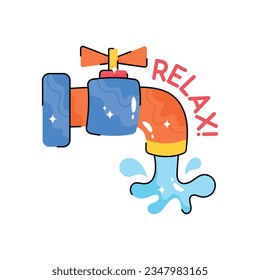 Relájese el contorno vectorial del doodle Sticker. archivo EPS 10