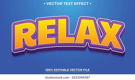 Relax Editable text effect in cute cartoon text style