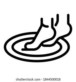 Relax feet icon. Outline relax feet vector icon for web design isolated on white background