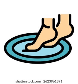 Relax feet icon. Outline relax feet vector icon color flat isolated