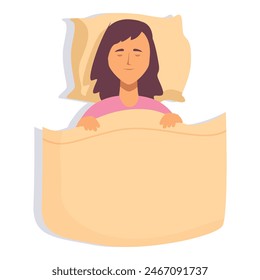 Relax female blanket icon cartoon vector. Health comfort. Pose funny