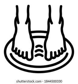 Relax foot bath icon. Outline relax foot bath vector icon for web design isolated on white background