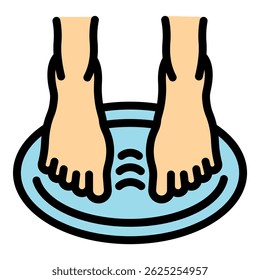Relax foot bath icon. Outline relax foot bath vector icon color flat isolated