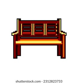 relax garden outdoor bench game pixel art retro vector. bit relax garden outdoor bench. old vintage illustration