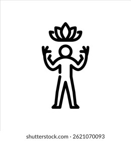relax gesture outline icon. stick figure calm gesture line art illustration.