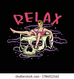 relax girl beauty illustration vector