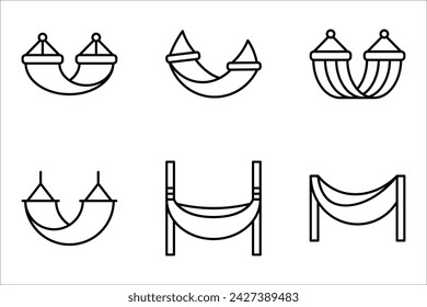 Relax hammock icon set. Simple set of relax hammock vector illustration on white background