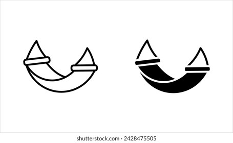 Relax hammock icon set. Simple set of relax hammock vector illustration on white background