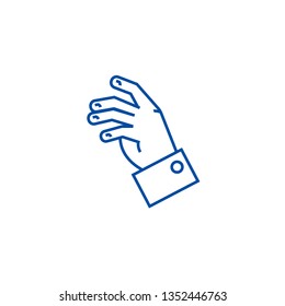 Relax hand  line icon concept. Relax hand  flat  vector symbol, sign, outline illustration.