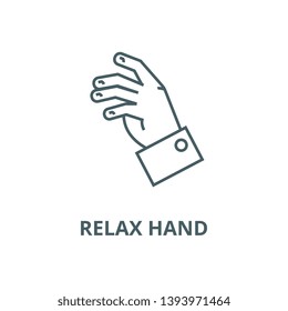 Relax hand  vector line icon, linear concept, outline sign, symbol