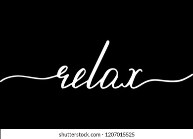 Relax handwritten text vector