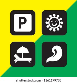 relax icon. 4 relax set with summer, spa, park and hammock vector icons for web and mobile app