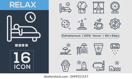 Relax icon collection vector illustrator	