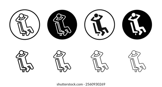Relax icon Flat outline fill set collection