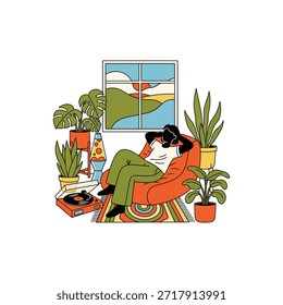Diseño de Vector plano de icono de relajación.