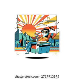 Diseño de Vector plano de icono de relajación.