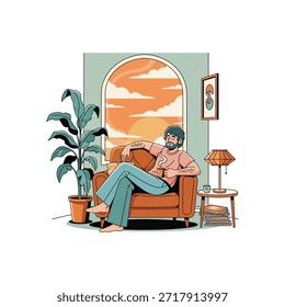 Diseño de Vector plano de icono de relajación.