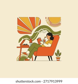 Diseño de Vector plano de icono de relajación.