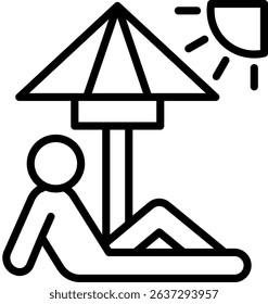 Relax Icon Line Vector Illustration