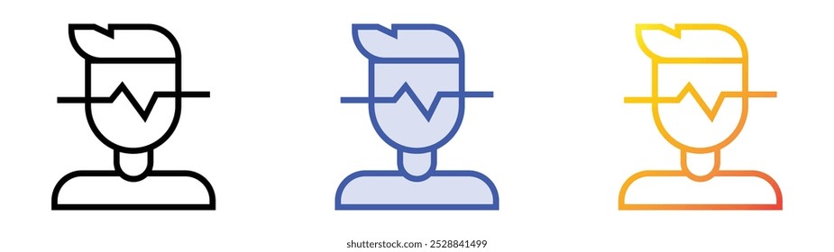 relax icon. Linear, Blue Fill and Gradient Style Design Isolated On White Background