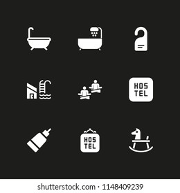 relax icon set. bathtub, swimming pool and pedicure vector icon for graphic design and web