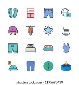relax icon set. vector set about armchair, rocking chair, favorites and livingroom icons set.