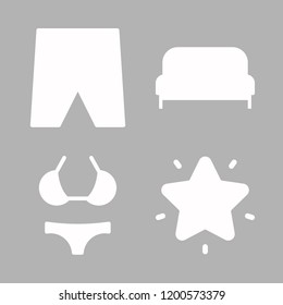 relax icon set. vector set about favorites, bed, short and bikini icons set.