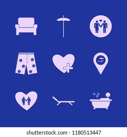 relax icon. relax vector icons set person in bath, shorts, man woman love and armchair