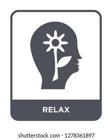 relax icon vector on white background, relax trendy filled icons from Brain process collection, relax vector illustration