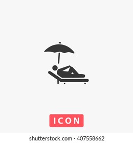 Relax Icon Vector. Simple Flat Symbol. Perfect Black Pictogram Illustration On White Background.