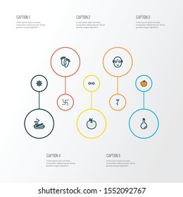 Relax icons colored line set with oil bottle, dumbbell, yoga pose and other swastika
 elements. Isolated vector illustration relax icons.