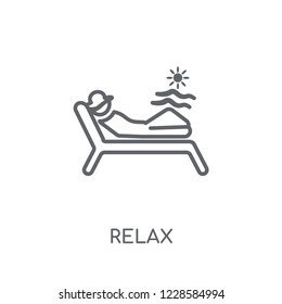 Relax linear icon. Modern outline Relax logo concept on white background from Summer collection. Suitable for use on web apps, mobile apps and print media.