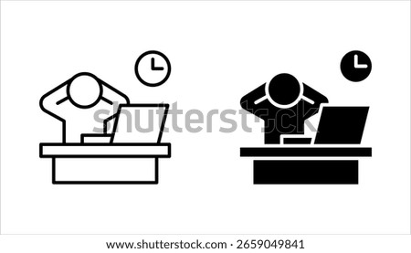 Relax linear icon set. Human taking break from work. vector illustration on white background