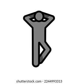 relax man silhouette color icon vector. relax man silhouette sign. isolated symbol illustration