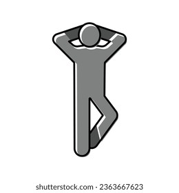 relax man silhouette color icon vector. relax man silhouette sign. isolated symbol illustration