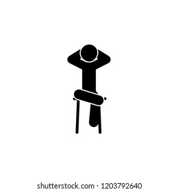 relájate, hombre, icono sentado. Un elemento del hombre es un icono para el concepto móvil y las aplicaciones web. Relajación detallada, hombre, icono de sentarse puede ser usado para web y móvil