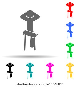 Relax, man, sitting multi color style icon. Simple glyph, flat vector of man sitting on icons for ui and ux, website or mobile application
