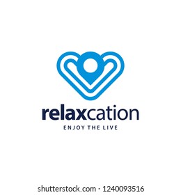 Relax Map Pin Location Logo Design Inspration