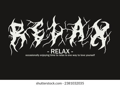 Relax Metal Typography – Brutal Deathcore Font for T-Shirt and Poster Design