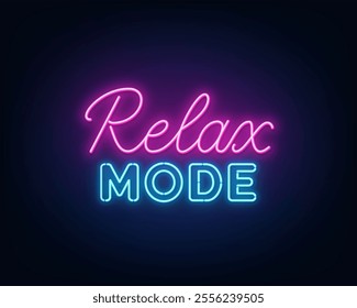 Relax Mode Neon text on black background